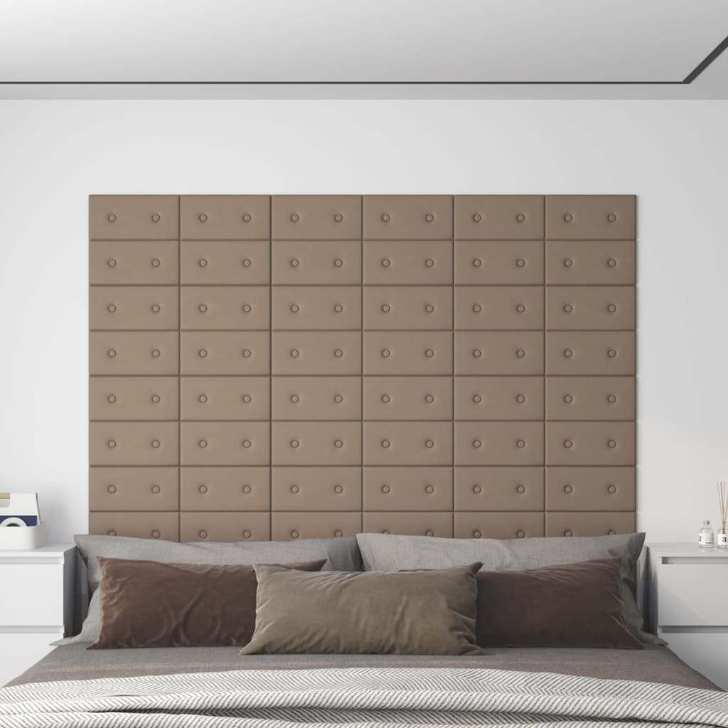 Petrashop  Nástěnné panely 12 ks cappuccino 30 x 15 cm umělá kůže 0,54 m²