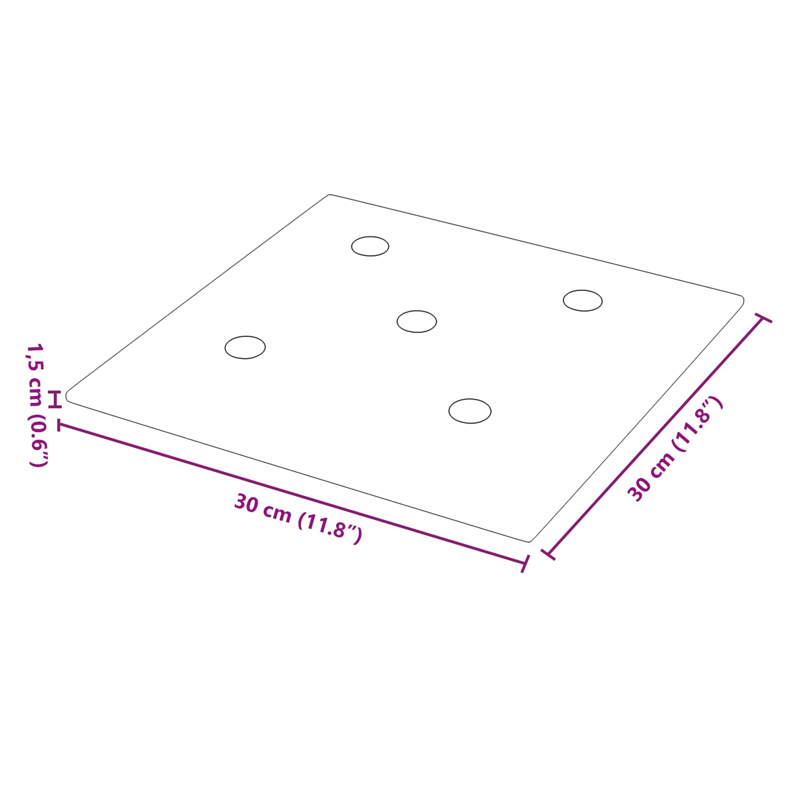 Stenska glavna postelja 12 pcs Črna 30 x 30 cm Umjetno usnje - slika 7