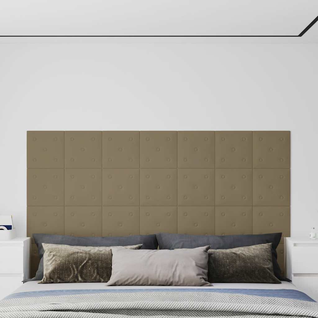 Thumbnail - vidaXL Wandpaneele 12 Stk. Cappuccino-Braun 30x30cm Kunstleder 1,08 m²