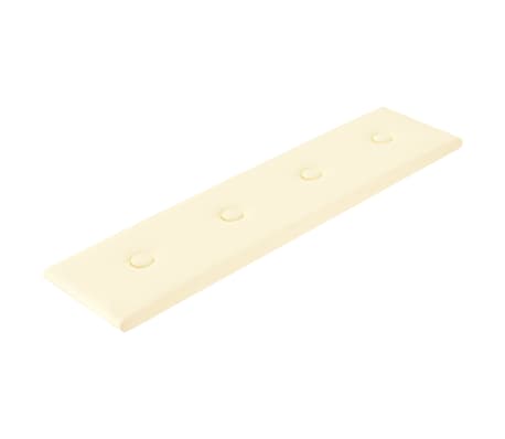 vidaXL Panouri perete 12 buc. crem 60x15 cm piele ecologică 1,08 m&sup2;