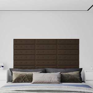 Nástěnný čelník 12 pcs Hnědá 60 x 15 cm Umělá kůže - obrázek 1