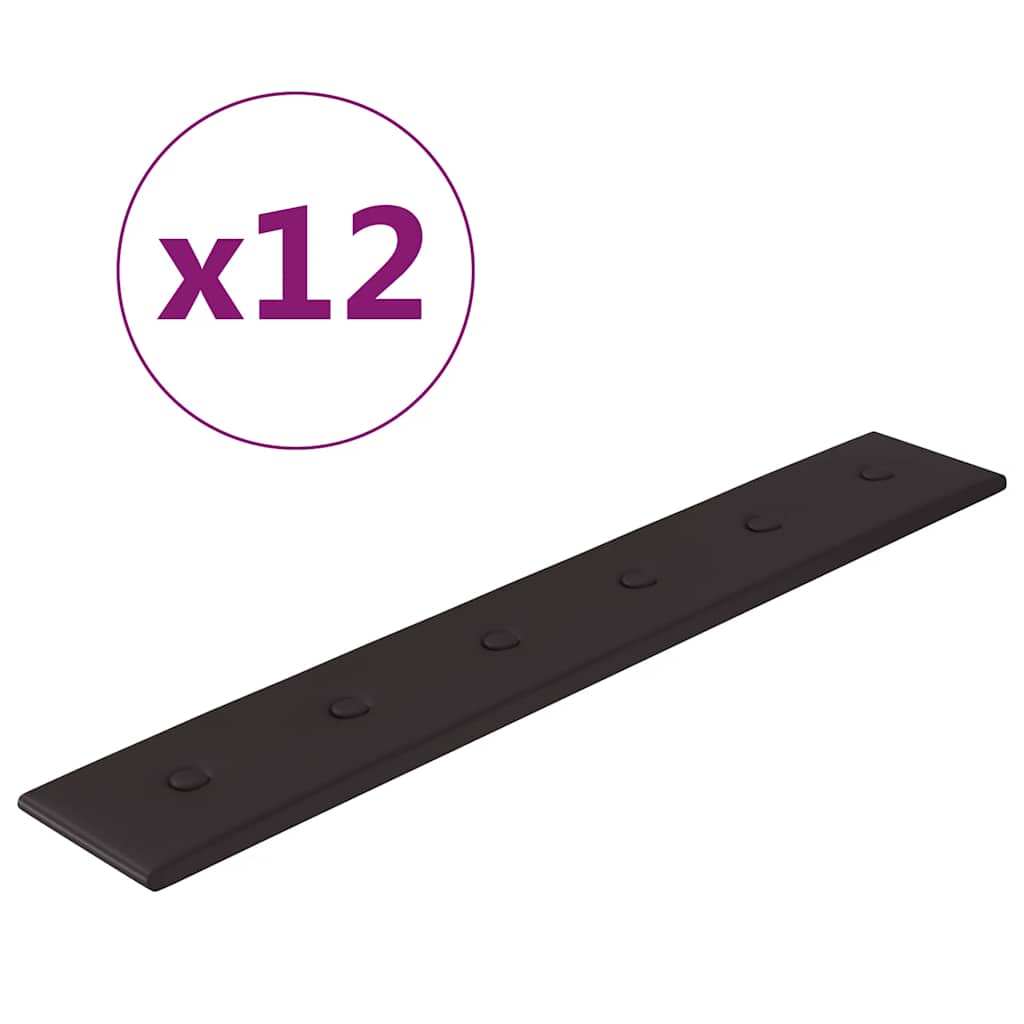 Thumbnail - vidaXL Wandpaneele 12 Stk. Schwarz 90x15 cm Kunstleder 1,62 m²