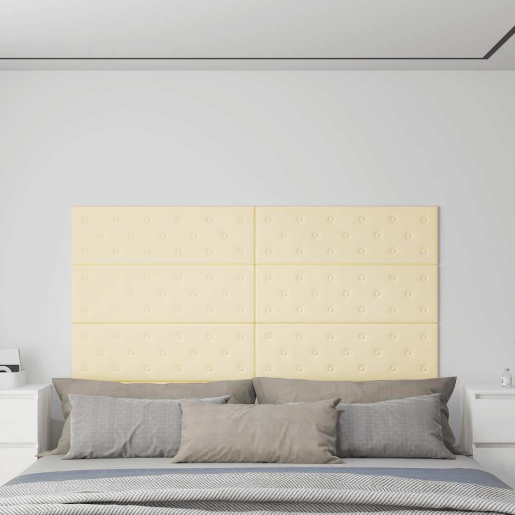 Thumbnail - vidaXL Wandpaneele 12 Stk. Creme 90x30 cm Kunstleder 3,24 m²