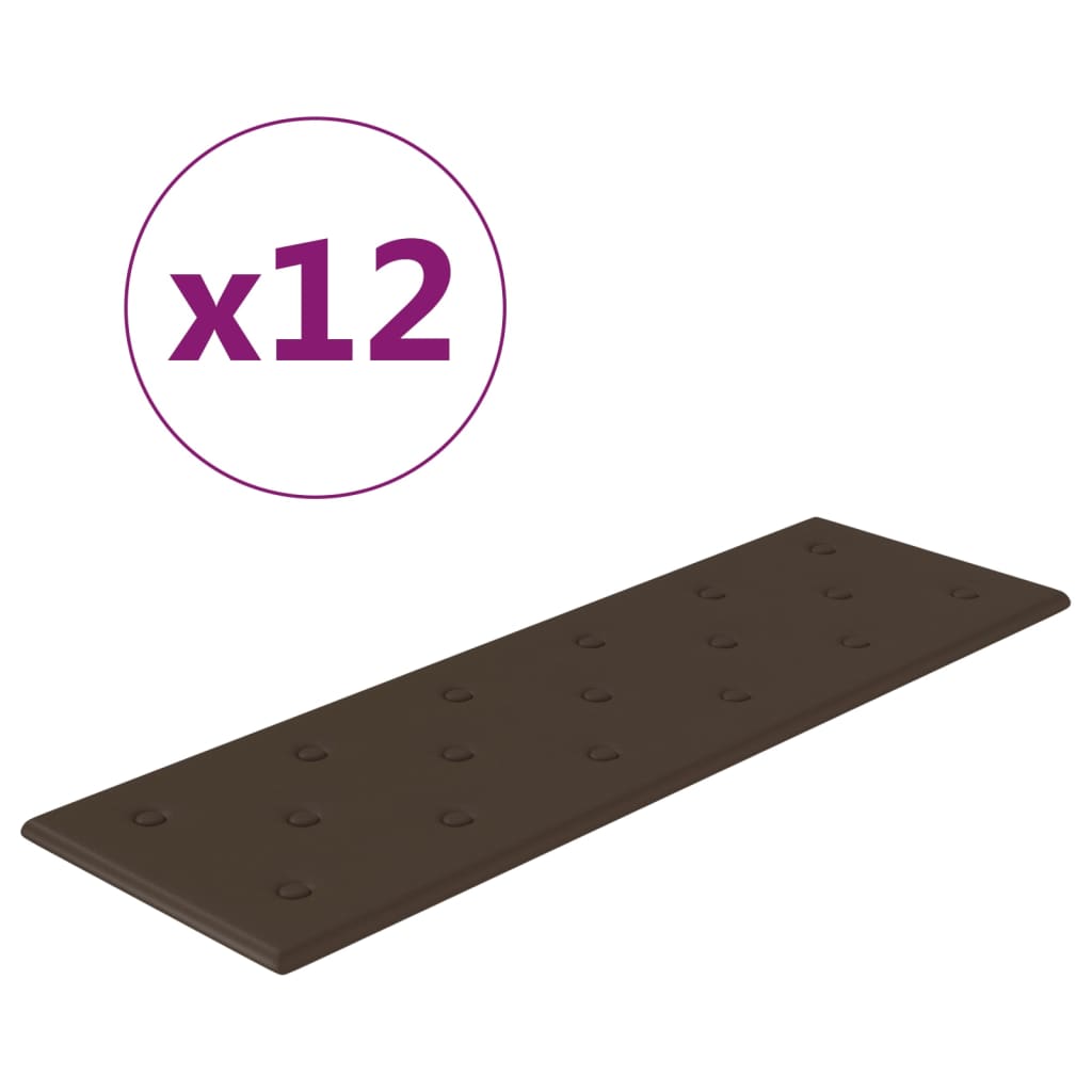 vidaXL NĂˇstÄ›nnĂ© panely 12 ks hnÄ›dĂ© 90 x 30 cm umÄ›lĂˇ kĹŻĹľe 3,24 mÂ˛