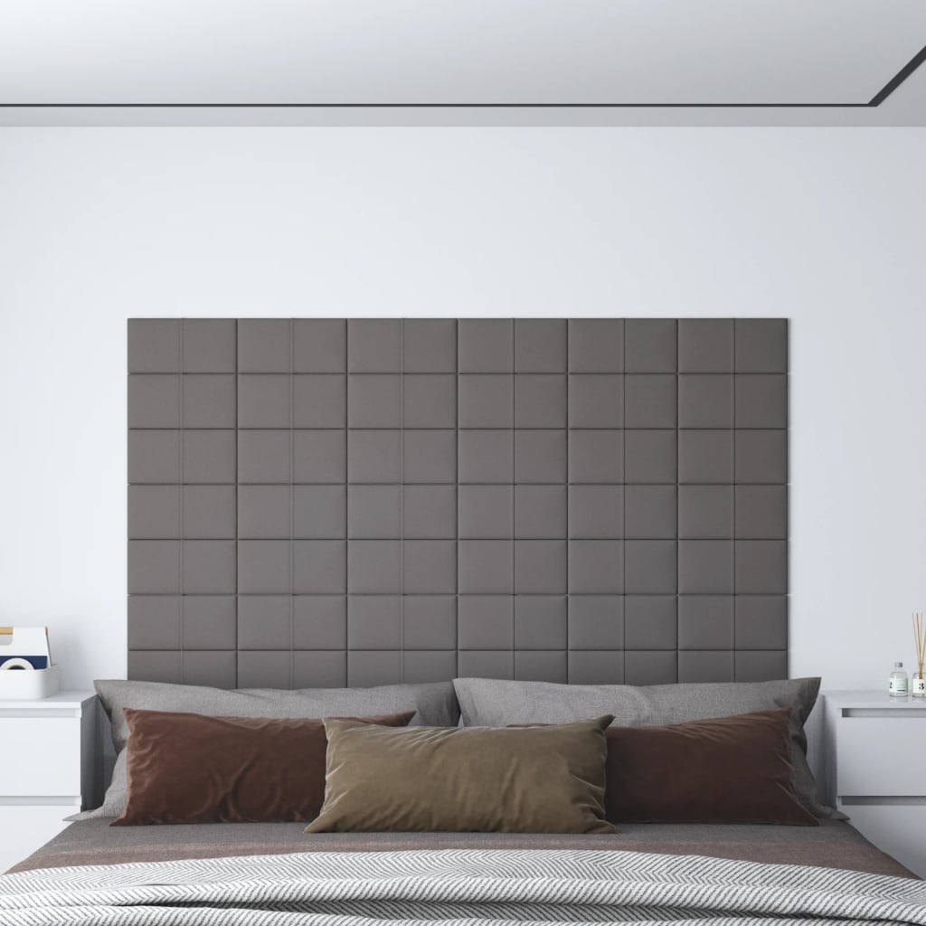 Petrashop  Nástěnné panely 12 ks světle šedé 30 x 15 cm textil 0,54 m²