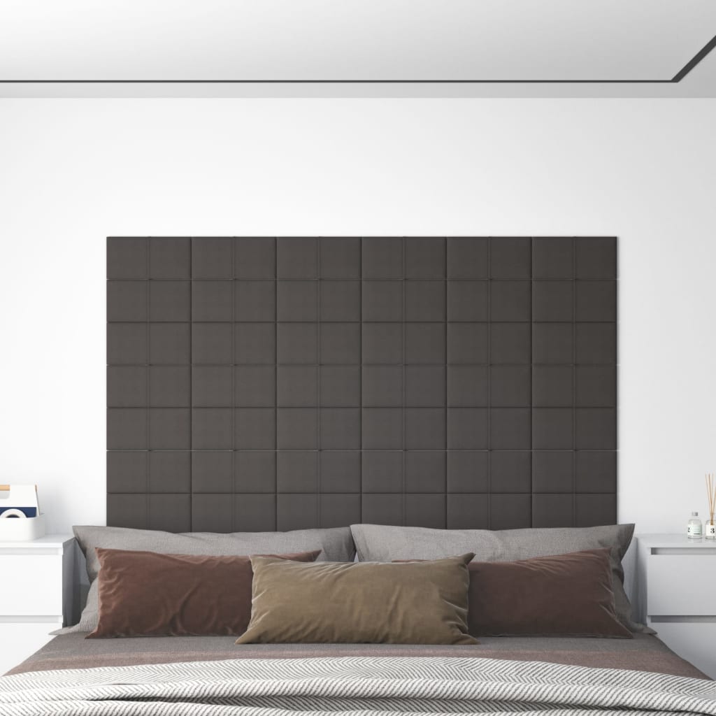 Petrashop  Nástěnné panely 12 ks tmavě šedé 30 x 15 cm textil 0,54 m²