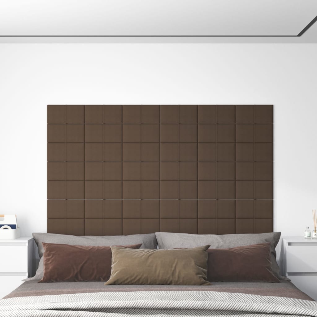 Petrashop  Nástěnné panely 12 ks hnědé 30 x 15 cm textil 0,54 m²
