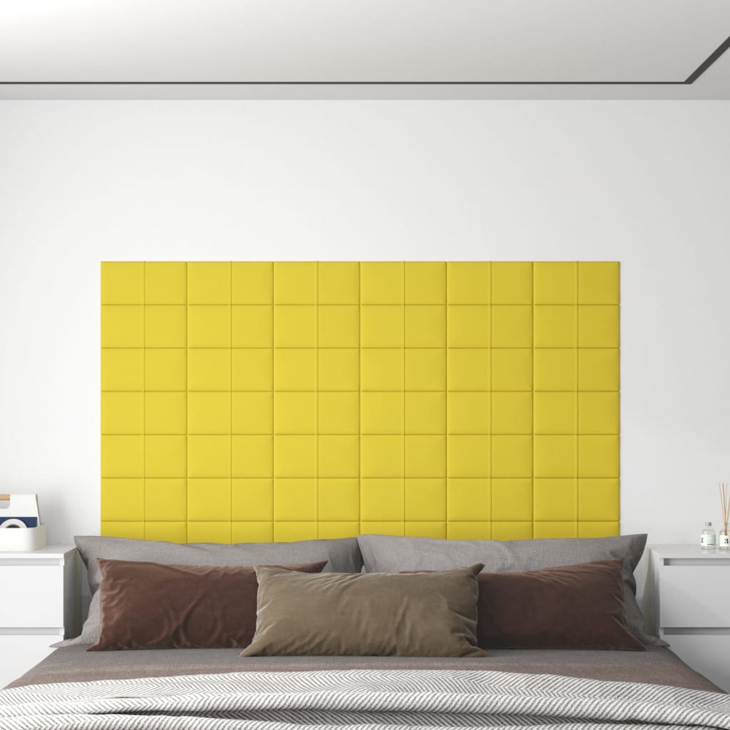 Petrashop  Nástěnné panely 12 ks žluté 30 x 15 cm textil 0,54 m²