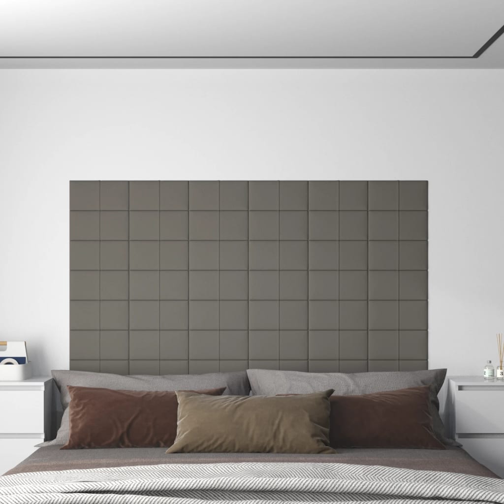 Petrashop  Nástěnné panely 12 ks světle šedé 30 x 15 cm samet 0,54 m²