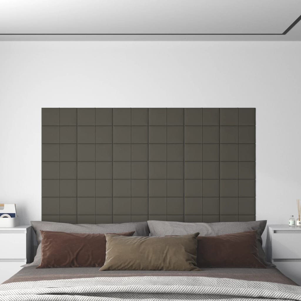 Petrashop  Nástěnné panely 12 ks tmavě šedé 30 x 15 cm samet 0,54 m²