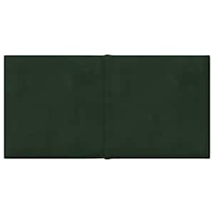 vidaXL V&auml;ggpaneler 12 st m&ouml;rkgr&ouml;n 30x15 cm sammet 0,54 m&sup2;