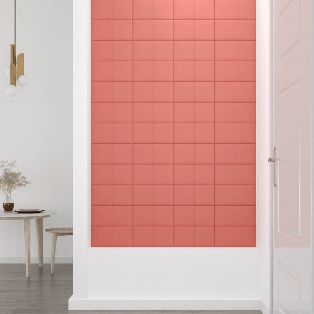 Panele ścienne, 12 szt., różowe, 30x15 cm, aksamit, 0,54 m²