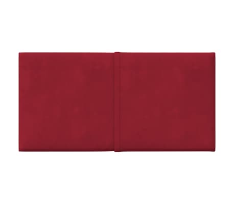 vidaXL Panneaux muraux 12 pcs Rouge bordeaux 30x15 cm Velours 0,54 m²