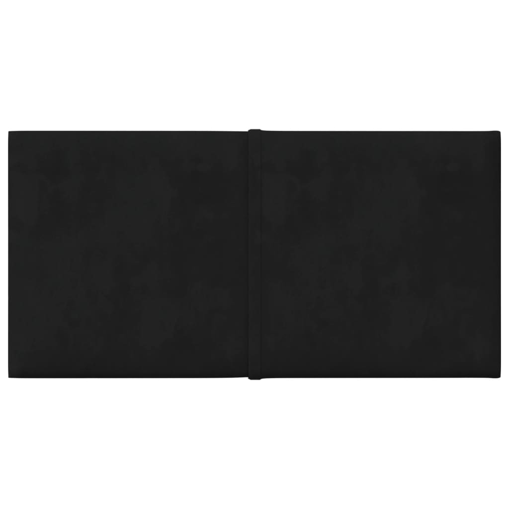 vidaXL Стенни панели, 12 бр, черни, 30x15 см, кадифе, 0,54 м²