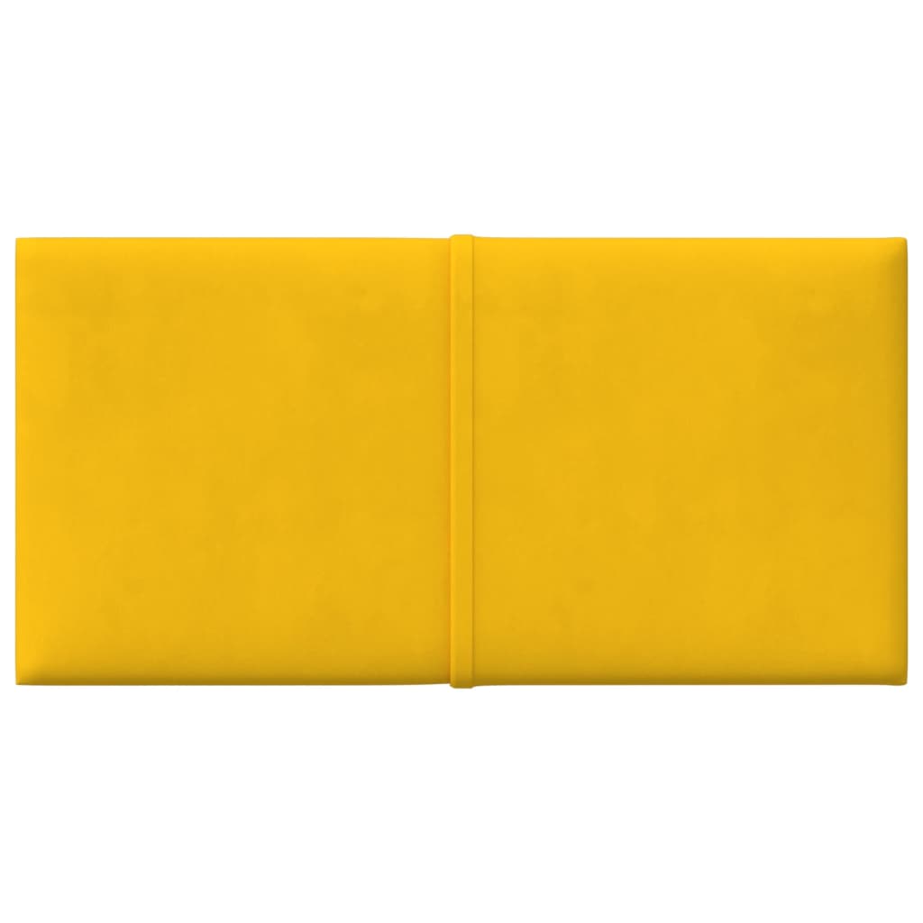 vidaXL Nástenné panely 12 ks žlté 30x15 cm zamat 0,54 m²