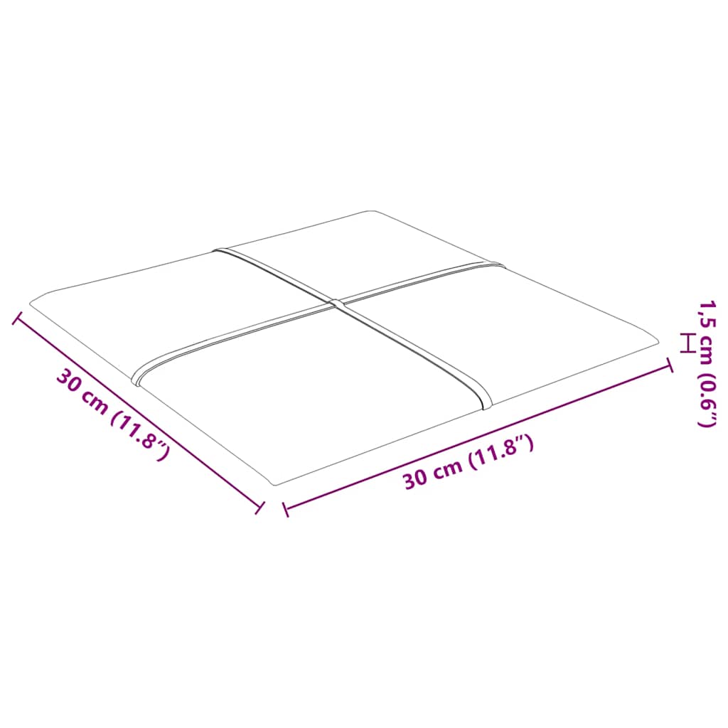 12 db krémszínű szövet fali panel 30 x 30 cm 1,08 m²