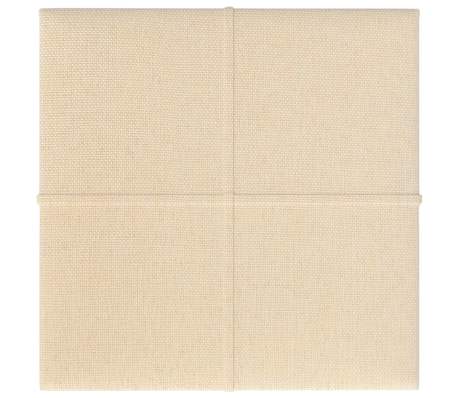 vidaXL Panele ścienne, 12 szt., kremowe, 30x30 cm, tkanina, 1,08 m&sup2;