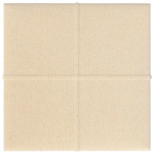 vidaXL Panele ścienne, 12 szt., kremowe, 30x30 cm, tkanina, 1,08 m&sup2;