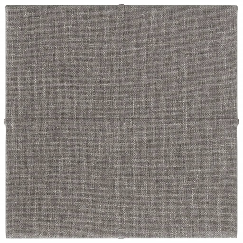 vidaXL Panneaux muraux 12 pcs Gris clair 30x30 cm Tissu 1,08 m²