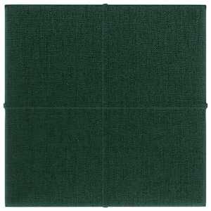 vidaXL Stenski paneli 12 kosov temno zeleni 30x30 cm blago 1,08 m&sup2;