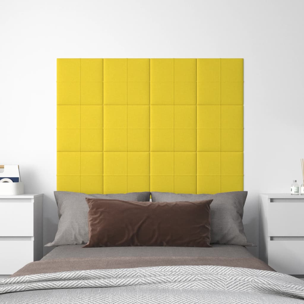 Petrashop  Nástěnné panely 12 ks žluté 30 x 30 cm textil 1,08 m²