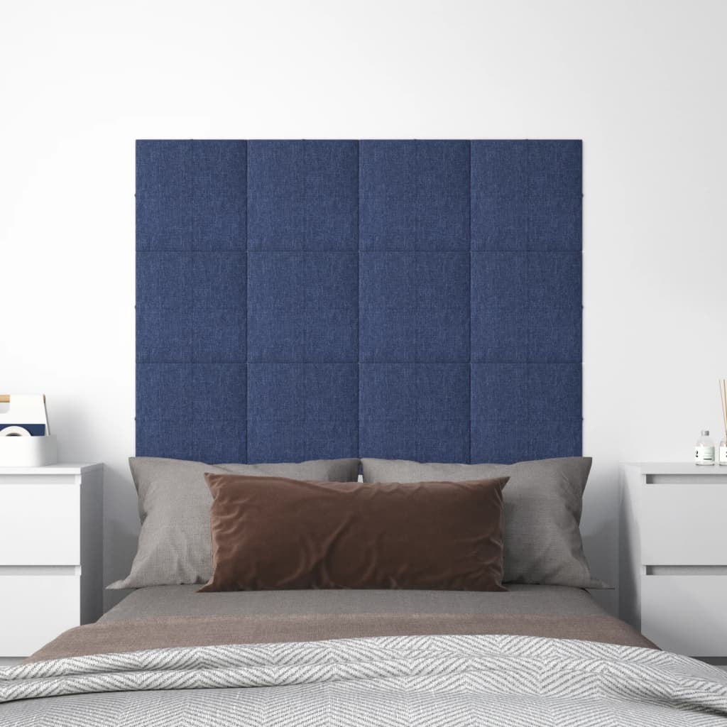 Petrashop  Nástěnné panely 12 ks modré 30 x 30 cm textil 1,08 m²