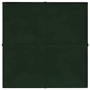 vidaXL Paneles de pared 12 uds terciopelo verde oscuro 30x30 cm 1,08m&sup2;