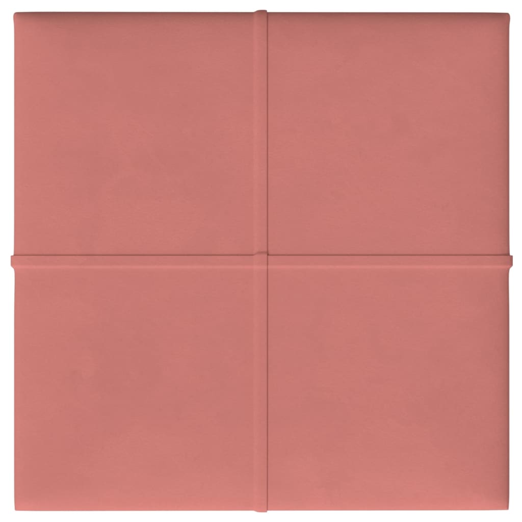 vidaXL Wandpaneele 12 Stk. Rosa 30x30 cm Samt 1,08 m²