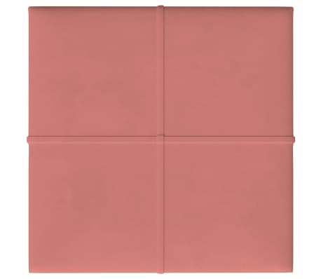 vidaXL Wandpaneele 12 Stk. Rosa 30x30 cm Samt 1,08 m²