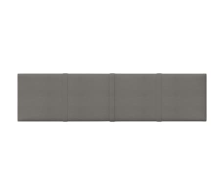 vidaXL Stenski paneli 12 kosov svetlo sivi 60x15 cm blago 1,08 m²