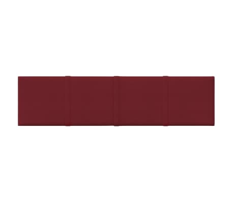 vidaXL Panneaux muraux 12 pcs Rouge bordeaux 60x15 cm Tissu 1,08 m²