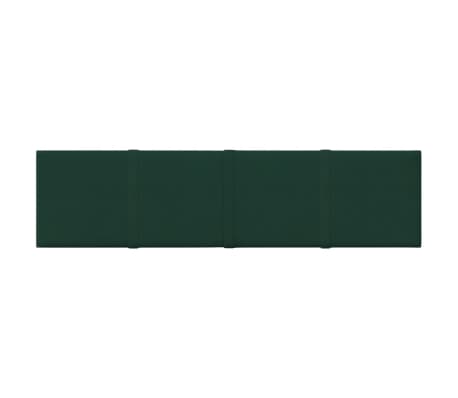 vidaXL Painel de parede 12 pcs 60x15cm tecido 1,08 m² cor verde-escuro