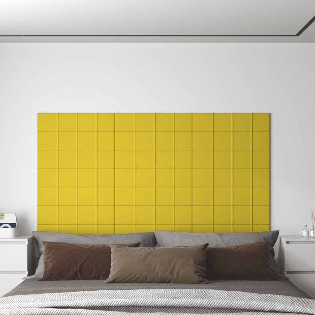Petrashop  Nástěnné panely 12 ks žluté 60 x 15 cm textil 1,08 m²