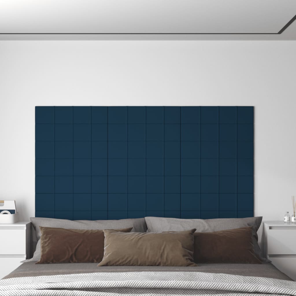 Petrashop  Nástěnné panely 12 ks modré 60 x 15 cm samet 1,08 m²