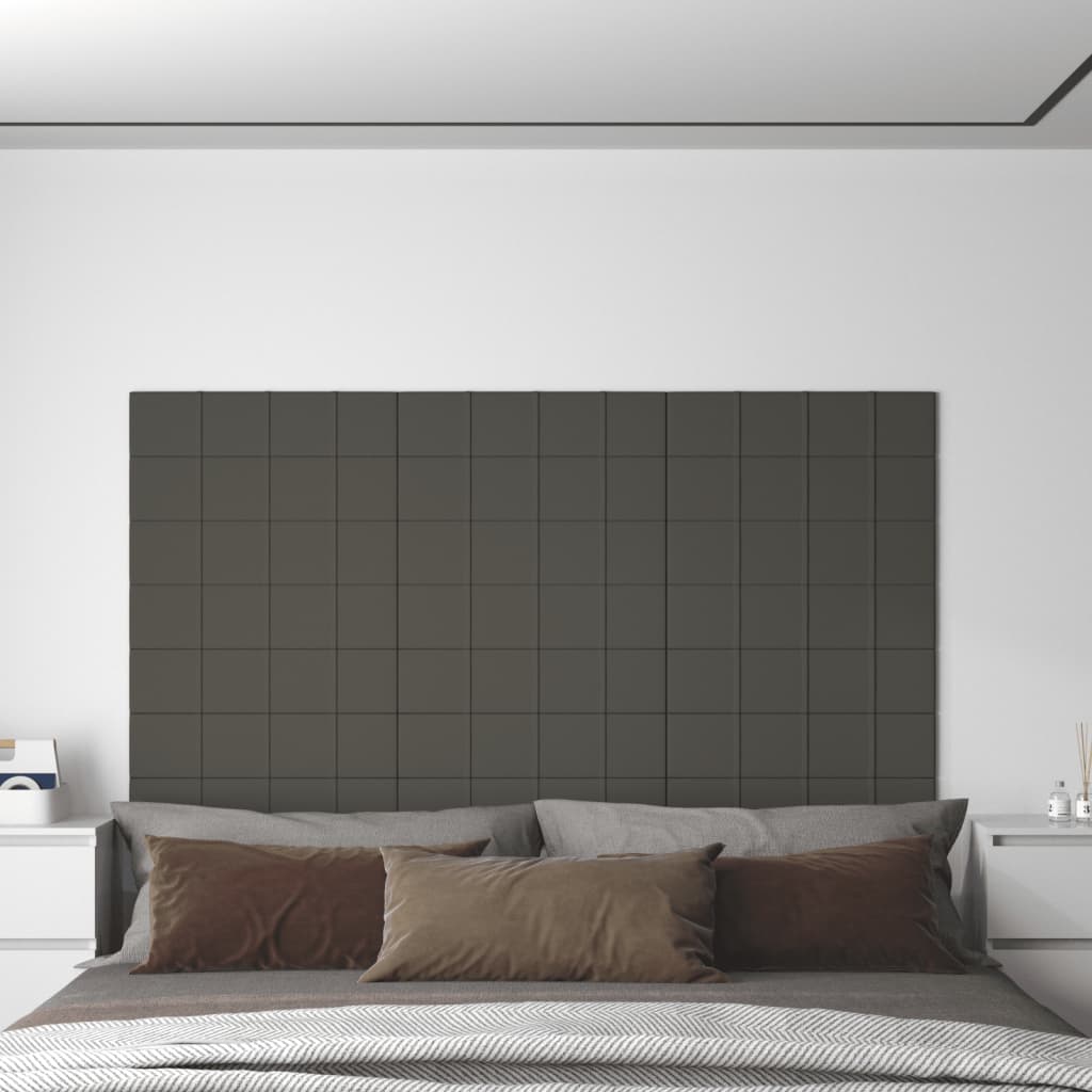 Petrashop  Nástěnné panely 12 ks tmavě šedé 60 x 15 cm samet 1,08 m²