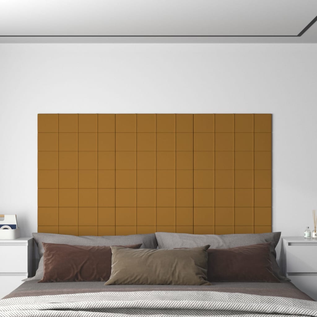 vidaXL Painel de parede 12 pcs 60x15 cm veludo 1,08 m² castanho