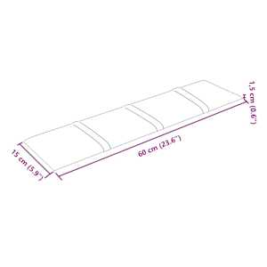 Nástěnný čelník 12 pcs Hnědá 60 x 15 cm samet - obrázek 7