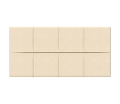 vidaXL Panneaux muraux 12 pcs Crème 60x30 cm Tissu 2,16 m²