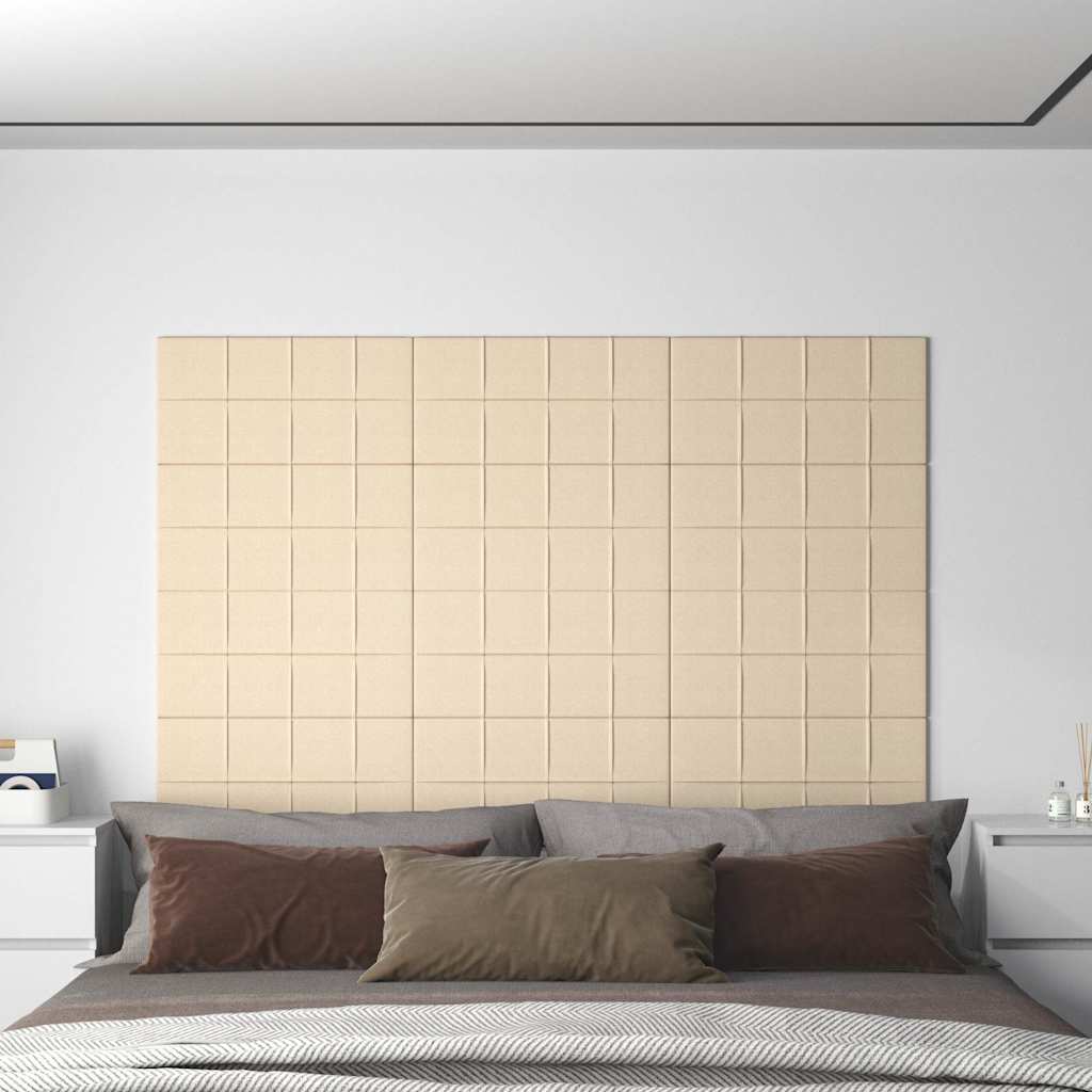 Panneaux muraux 12 pcs Crème 60x30 cm Tissu 2,16 m²