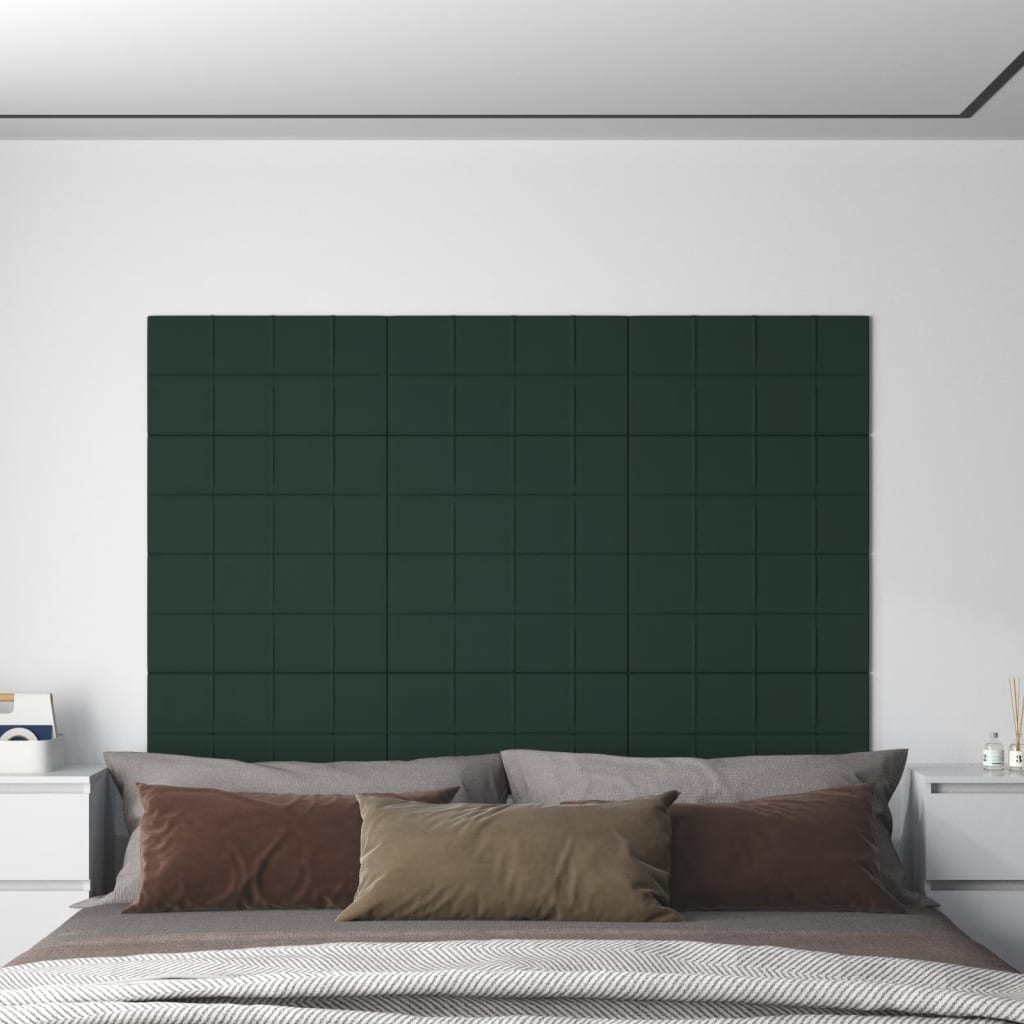 vidaXL Panouri de perete 12 buc. verde închis 60x30 cm textil 2,16 m²