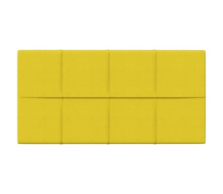 vidaXL Stenski paneli 12 kosov svetlo rumeni 60x30 cm blago 2,16 m²