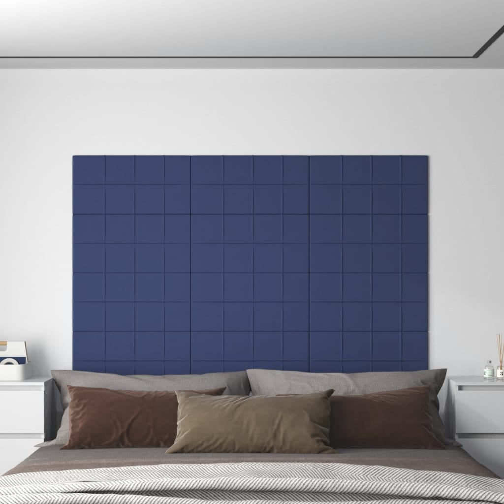 vidaXL Panouri de perete 12 buc. albastru 60x30 cm textil 2,16 m²