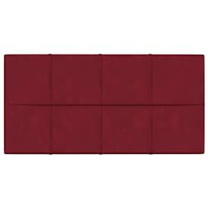 vidaXL sienas paneļi, 12 gab., vīnsarkani, 60x30 cm, samts, 2,16 m&sup2;