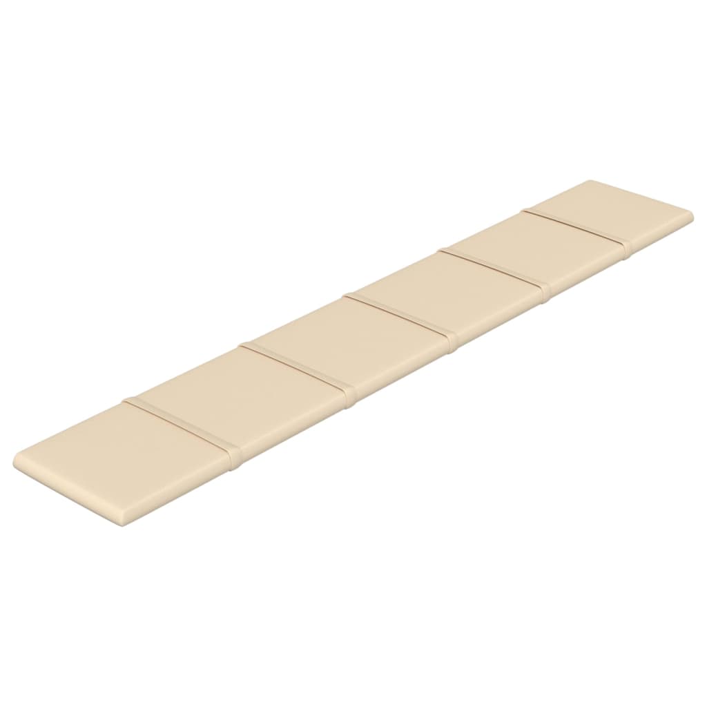 vidaXL Wandpaneele 12 Stk. Creme 90x15 cm Stoff 1,62 m²