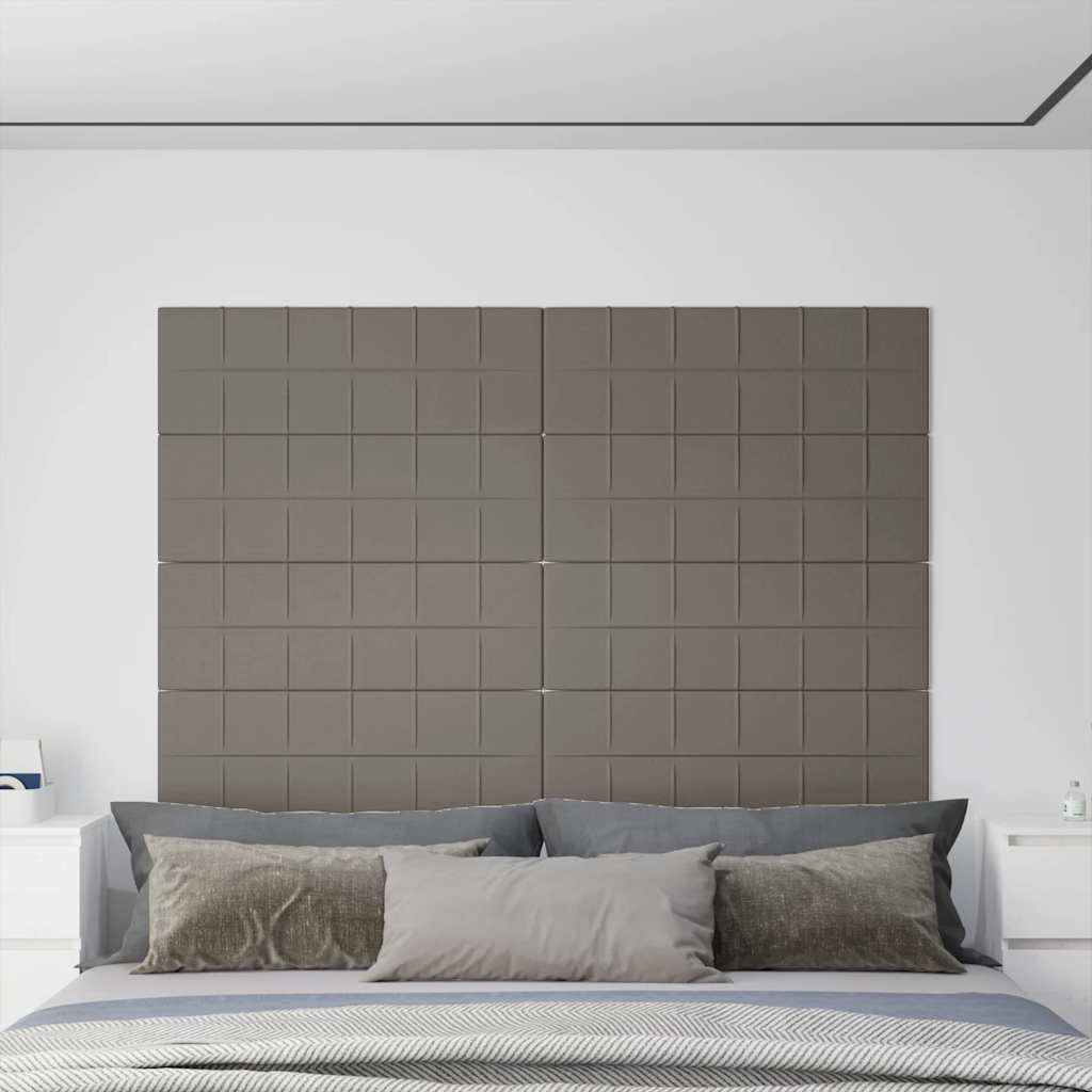 vidaXL Painel de parede 12 pcs 90x30 cm veludo 3,24 m² cinza-claro