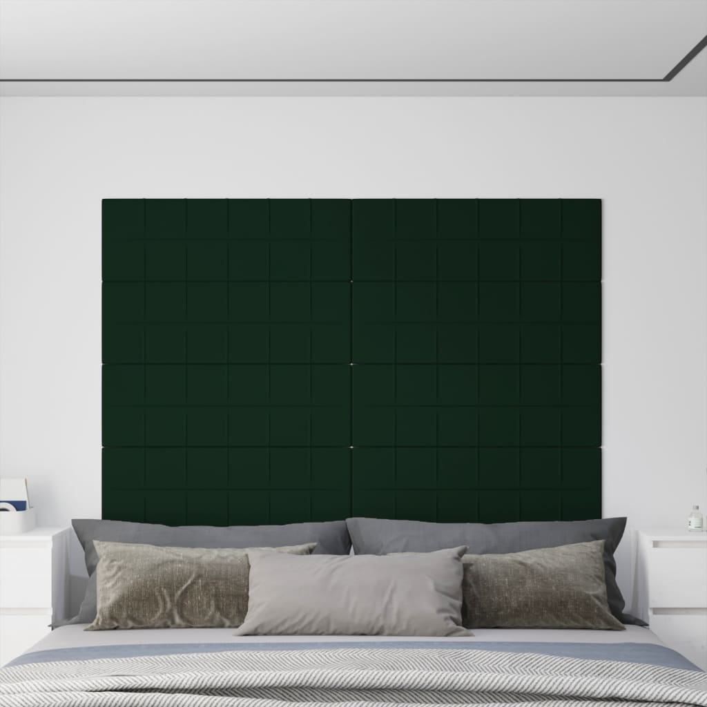 vidaXL Panouri de perete 12 buc. verde închis 90x30 cm catifea 3,24 m²