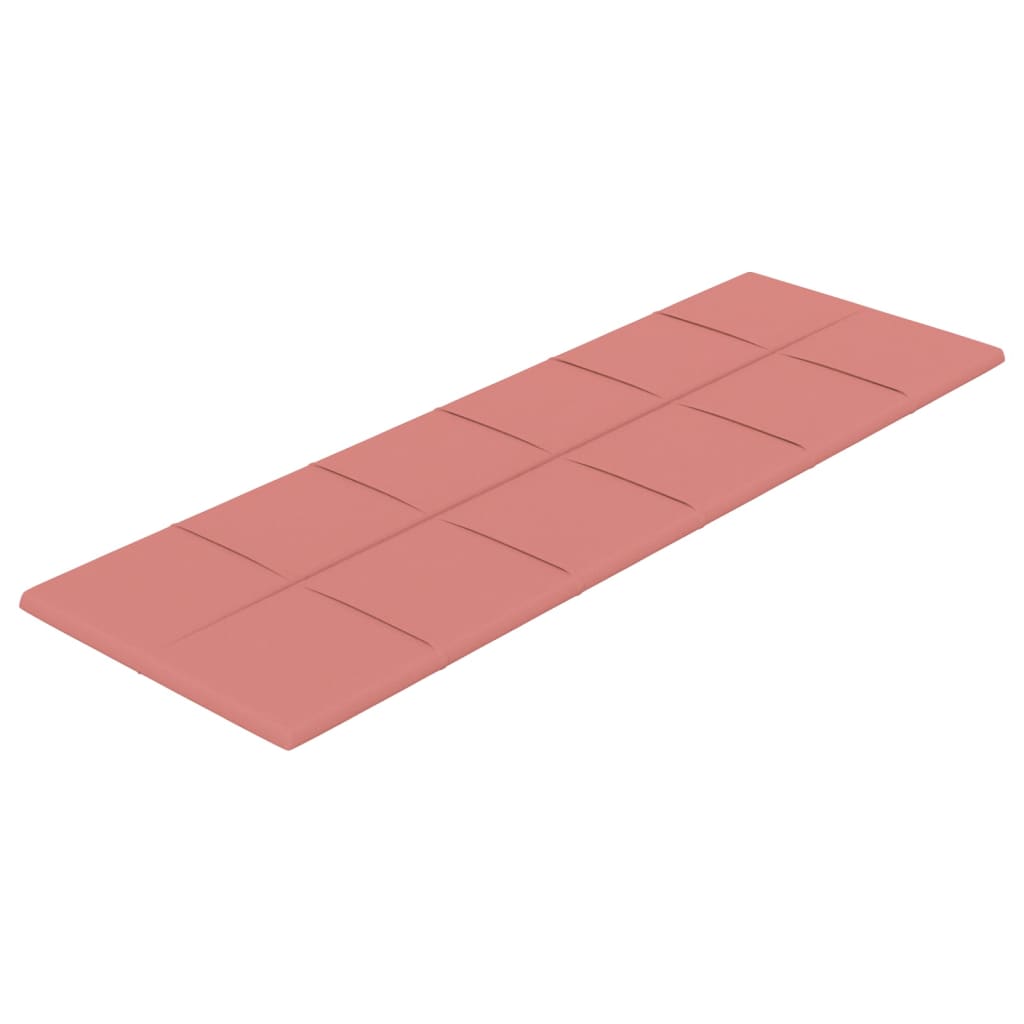 vidaXL Paneles de pared 12 uds terciopelo rosa 90x30 cm 3,24 m²