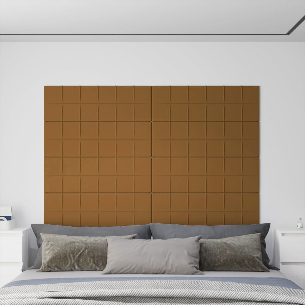 vidaXL Panneaux muraux 12 pcs Marron 90x30 cm Velours 3,24 m²