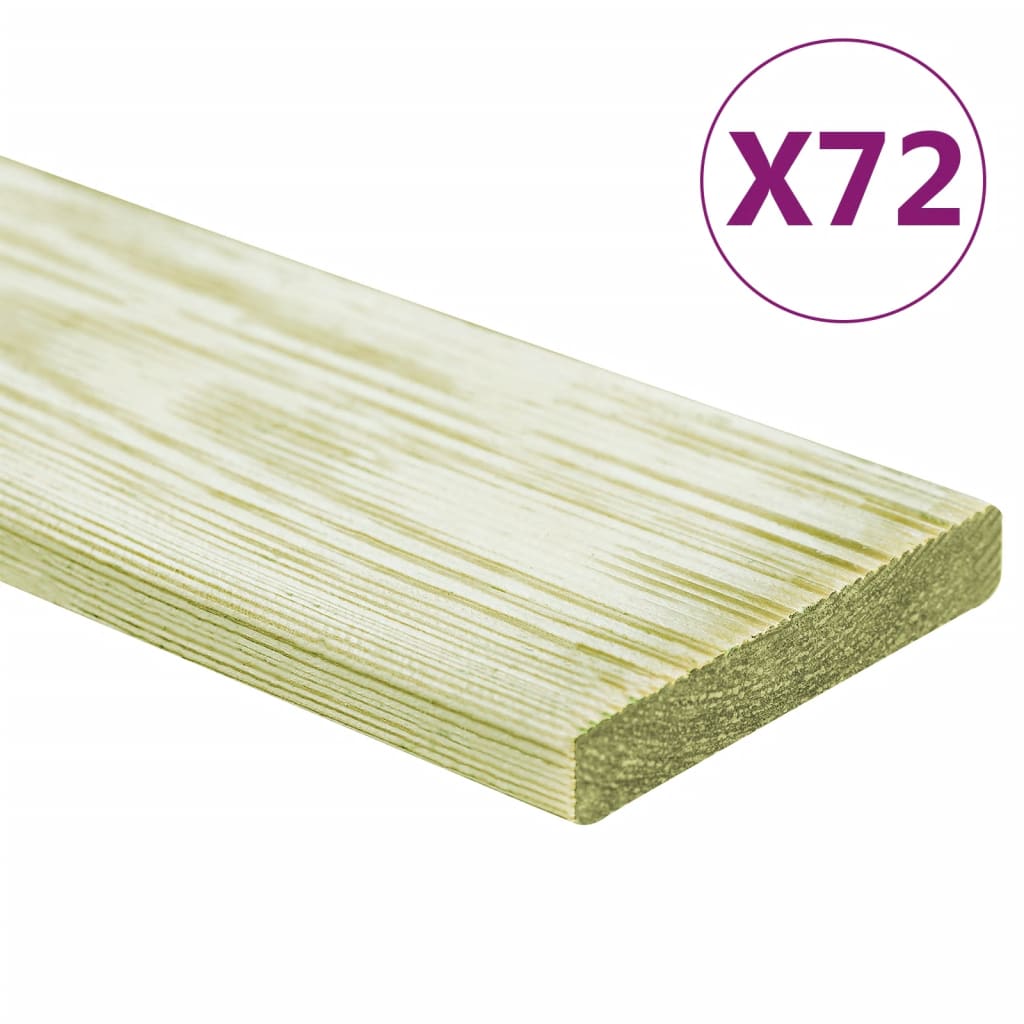 vidaXL Plăci de pardoseală 72 buc. 8,64 m² 1 m, lemn masiv pin tratat vidaXL