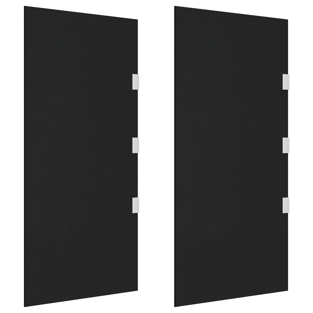 vidaXL Toldos de porta 2 pcs vidro temperado preto